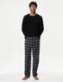 2pk Brushed Cotton Checked Pyjama Bottoms